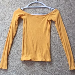 yellow off the shoulder top